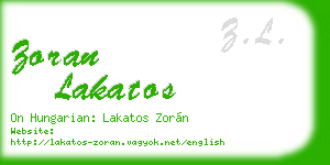 zoran lakatos business card